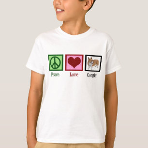 ピースラブコルギ写真 Tシャツ
