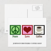 ピースラブコーヒーショップカスタムカフェダイナー ポストカード (正面/裏面)