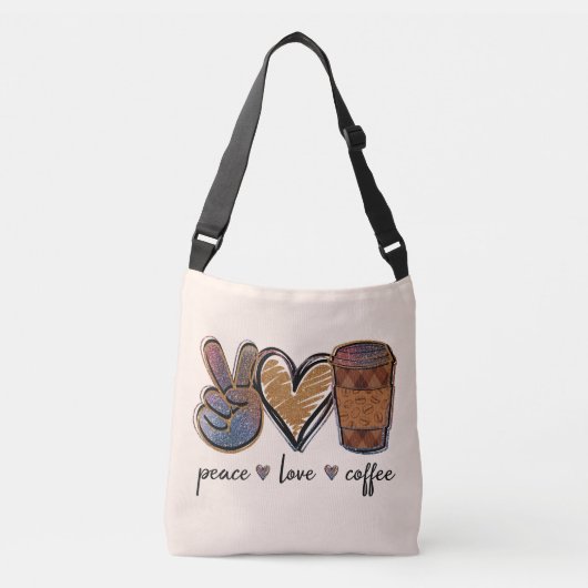ピースラブコーヒー クロスボディバッグ (正面)
