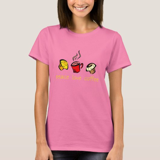 ピースラブコーヒーTシャツ Tシャツ (正面)