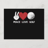 ピースラブゴルフ愛好家ゴルファーおもしろいファンゴルフ ポストカード (正面)