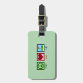 ピースラブゴルフ（グリーン） ラゲッジタグ (正面縦)