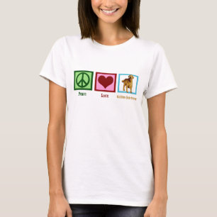 ピースラブゴールデンリトリーバー Tシャツ