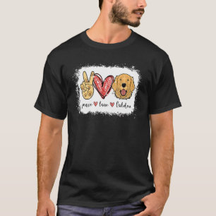 ピースラブゴールデンレトリバーパパエバードッグ Tシャツ