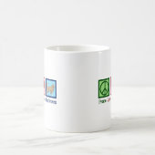 ピースラブゴールデンレトリバー女性 コーヒーマグカップ (中央)