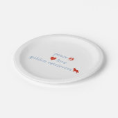 ピースラブゴールデンレトリバー紙パーティープレート ペーパープレート (アングル)