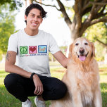 ピースラブゴールデンレトリバー Tシャツ<br><div class="desc">かわいい子犬を愛する犬のオーナーのための美しい平和ラブゴールデンレトリバーTシャツ。平和のサインかわいらし、ハート、愛らしいゴールデンレトリバー、私の品種を備えお気に入りのている。</div>