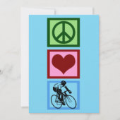 ピースラブサイクリングかわいいブルーサイクリスト シーズンカード (正面)