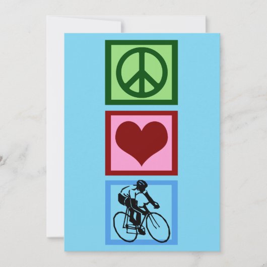 ピースラブサイクリングかわいいブルーサイクリスト シーズンカード (正面)