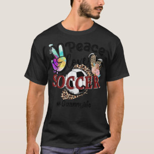 ピースラブサッカーおばあちゃんの命ママヒョウおばあちゃん Tシャツ