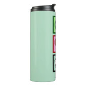 ピースラブサッカーかわいいフットボールプレーヤーカスタム タンブラー (回転左)