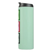 ピースラブサッカーかわいいフットボールプレーヤーカスタム タンブラー (回転右)