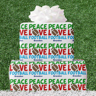 ピースラブサッカーカスタムクリスマス ラッピングペーパー