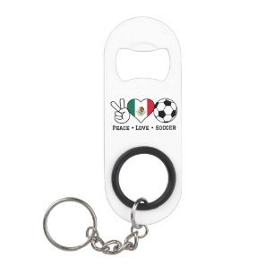 ピースラブサッカーキーチェーンボトルオープナー キーホルダー栓抜き
