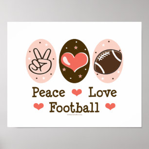 ピースラブサッカーポスタープリント ポスター