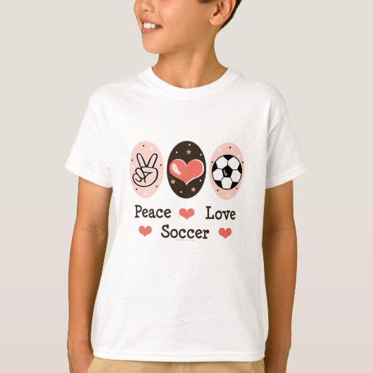 ピースラブサッカー少年のスウェットシャツ Tシャツ (正面)
