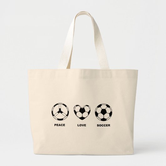 ピースラブサッカー ラージトートバッグ (正面)