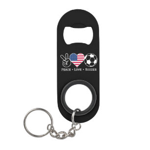 ピースラブサッカーUSA キーホルダー栓抜き