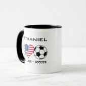 ピースラブサッカーUSA マグカップ (正面左)