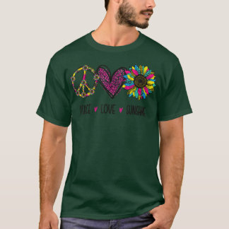 ピースラブサンシャインサンフラワーヒッパイヒョウ男性A Tシャツ