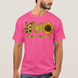 ピースラブサンシャインサンフラワーヒッピー夏の恋人 Tシャツ