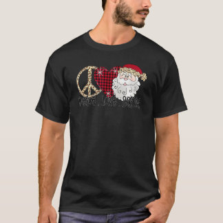 ピースラブサンタクリスマスクリスマスサンタクロース Tシャツ