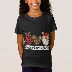 ピースラブサンタクロスシャツクリスマスクリスマス Tシャツ
