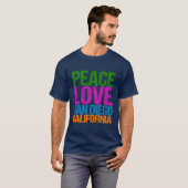 ピースラブサンディエゴカリフォルニア Tシャツ (正面フル)