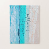 ピースラブサンディ足トロピカルハワイビーチ写真 ジグソーパズル (縦)