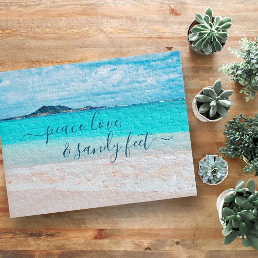 ピースラブサンディ足トロピカルハワイビーチ写真 ジグソーパズル