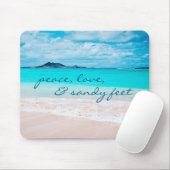 ピースラブサンディ足ハワイ熱帯ビーチ写真 マウスパッド (マウス)