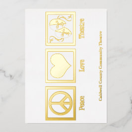 ピースラブシアターカンパニーカスタムクリスマス金ゴールド 箔シーズンカード