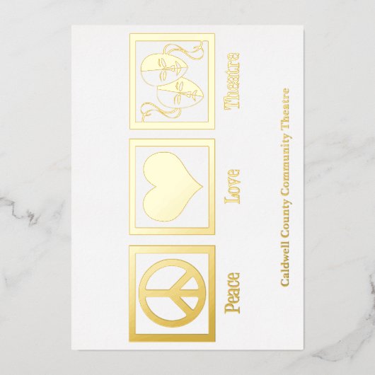 ピースラブシアターカンパニーカスタムクリスマス金ゴールド 箔シーズンカード (正面)