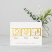 ピースラブシアターカンパニーカスタムクリスマス金ゴールド 箔シーズンポストカード (立ち正面)