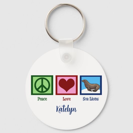 ピースラブシーライオンズ キーホルダー (正面)