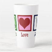 ピースラブジャズミュージックサックス カフェラテマグ (正面)