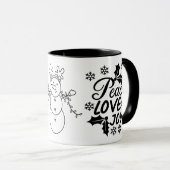 ピースラブジョイおもしろいホリデイ マグカップ (正面右)