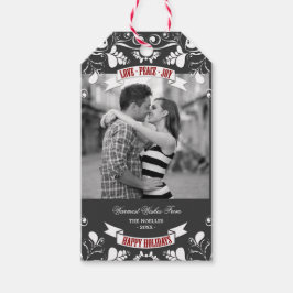 ピースラブジョイアールヌーボーフローラフローリッシュホリデー ギフトタグ