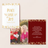 ピースラブジョイカスタムタイポグラフィ写実在真金ゴールド 箔カード (ディスプレー)