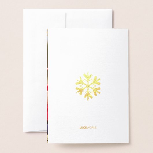 ピースラブジョイカスタムタイポグラフィ写実在真金ゴールド 箔カード (裏面封筒付き)