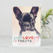 ピースラブジョイカラフルトリートドッグ恋人フォトペット シーズンカード (スタンド正面)