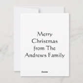 ピースラブジョイガール格言ホリデイパーソナライズされた シーズンカード (裏面)