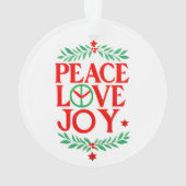 ピースラブジョイクリスマスフェスティバルホリデー オーナメント (裏面)