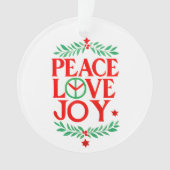 ピースラブジョイクリスマスフェスティバルホリデー オーナメント (正面)