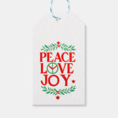 ピースラブジョイクリスマスフェスティバルホリデー ギフトタグ (正面)