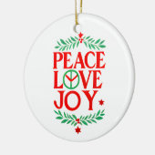 ピースラブジョイクリスマスフェスティバルホリデー セラミックオーナメント (左)