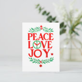 ピースラブジョイクリスマスフェスティバルホリデー ポストカード (スタンド正面)