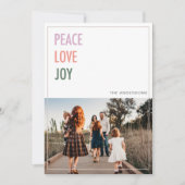 ピースラブジョイクリスマスフォトホリデーカード シーズンカード (正面)