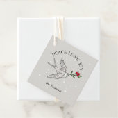 ピースラブジョイクリスマスホリデーレッドベリー フェイバータグ (インサイチュ)