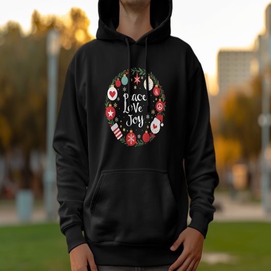 ピースラブジョイクリスマスリースフェスティバル パーカ